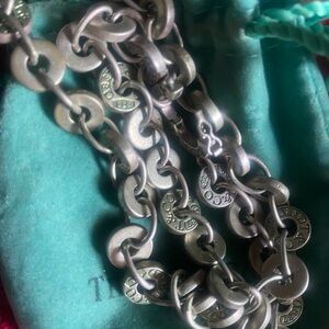 Polished Silver Link Charm Necklace in Silver